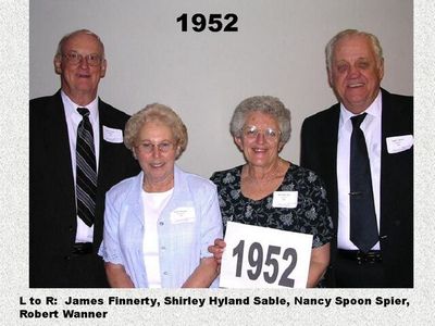 Class of 1952
James Finnerty, Shirley Highland Sable, Nancy Spoon Spier, Robert Wanner
