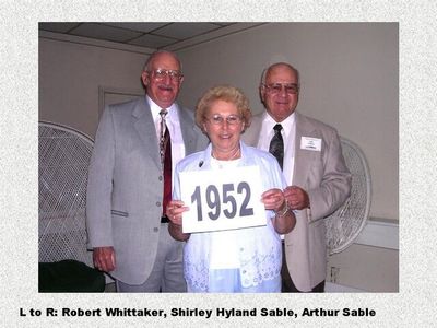 Class of 1952
Robert Whittaker; Shirley Hyland Sable; and Arthur Sable
Keywords: 1952 whittaker hyland sable