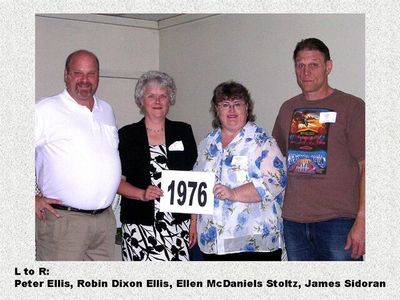 Class of 1976
Peter Ellis; Robin Dixon Ellis; Ellen McDaniels Stoltz; James Sidoran
Keywords: 1976 ellis dixon mcdaniels stoltz sidoran