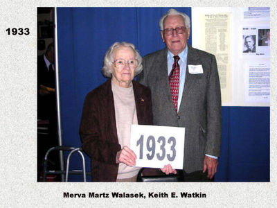 Class of 1933
Merva Martz Walasek and Keith Watkin
Keywords: 1933 martz walasek watkin