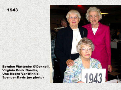 Bernice Wattenbe O'Donnell; Virginia Cook Narolis; Una Moore VanWinkle
Keywords: 1943 wattenbe o'donnell cook naroli moore vanwinkle