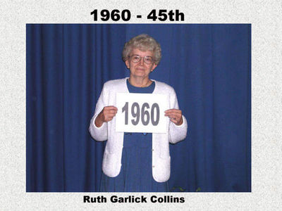 Class of 1960 45th
Ruth Garlick Collins
Keywords: 1960 garlick collins