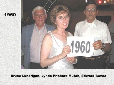 Class of 1960
Bruce Lundrigan; Lynda Prichard Mutch; Edward Bovee
Keywords: 1960 lundrigan prichard mutch bovee