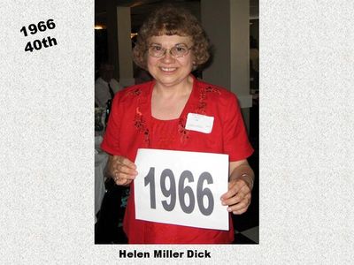 Class of 1966 40th
Helen Miller Dick
Keywords: 1966 miller dick