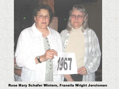 Class of 1967
Rose Mary Schafer Winters and Franeila Wright Jeroloman
Keywords: 1967 schafer winters wright jeroloman