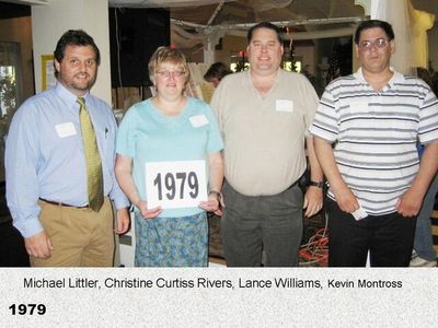 Class of 1979
Michael Littler; Christine Curtiss Rivers; Lance Williams; and Kevin Montross
Keywords: 1979 montross williams littler curtiss rivers