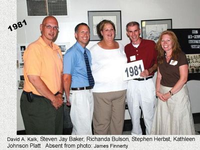 Class of 1981
David Kalk; Stephen Jay Baker; Richanda Bulson; Stephen Herbst; Kathleen Johnson Platt
Keywords: 1981 Kalk johnson platt baker herbst bulson