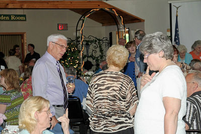 2012 Banquet
Standing, L to R: Bruce Lundrigan, `60; Connie Jones Lundrigan, `61 (back to camera; Robin Hina Gage, `72?
