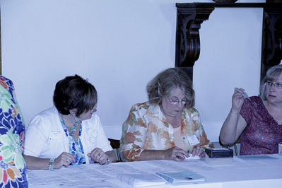2012 Banquet
Registration: Mary Barker Walker;  Gail Buffaloe McEntire; Sherry Petyak Souva
