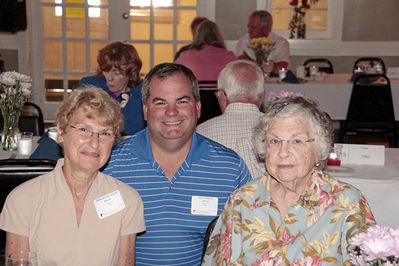 2012 Banquet Three Generations of Alumni
L to R: Deborah Cleveland Stone, `63; David Stone, `87; Mary Lovenguth Stone, `36
Mary is from the earliest class represented at the banquet.
