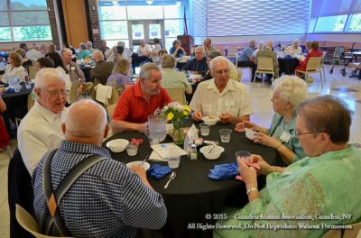 2015 Alumni Banquet June 13
Class of 1950
L to R: Andrew Cook (back to camera); Ernest Brewster; David Spainhower; Al Wood; Dolores Salmon Wood; Winifred Coltson Dunn

