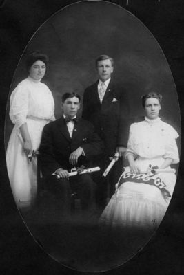 Class of 1907
L to R: Charlotte Shaver, John D. Donahue, Harry C. Seubert, Rena Osborne (Ralph)

