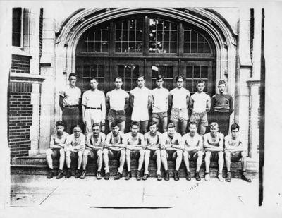 Class of 1938 Boys Track
Copy of a group photo of the 1938 Track Team
Front: Charles Park, Norman Short, Lynn Colvin, Gordon Babcock, Hank Ward, Charles Greene, Morrell Kline, Robert Cook, Russell Farley, Laurie Norton

Back: Clarence "Pinky" Palmeter, Jack Bryant, Leo Smith, Donald Sanborn, Kenneth Cole, Gareth West, James O'Rourke, Fred McCale
